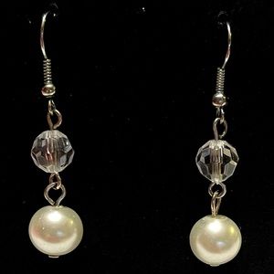 Faux Pearl and Crystal drop Earrings